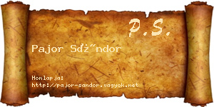 Pajor Sándor névjegykártya