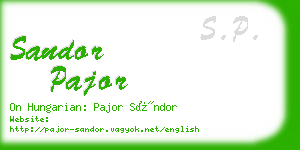 sandor pajor business card
